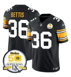 Pittsburgh Steelers #36 Jerome Bettis Black 2024 F U S E 50th Anniversary Of Super Bowl IX Vapor Untouchable Limited Stitched Jersey Pittsburgh Steelers #36 Jerome Bettis Black 2024 F U S E 50th Anniversary Of Super Bowl IX Vapor Untouchable Limited Stitched Jersey