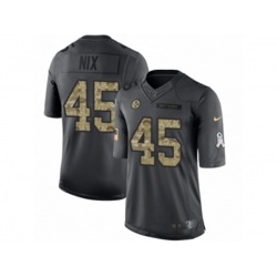Pittsburgh Steelers #45 Roosevelt Nix Limited Black 2016 Salute to Service NFL Jersey