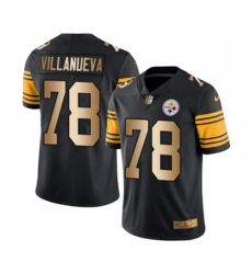 Pittsburgh Steelers #78 Alejandro Villanueva Limited Black Gold Rush Vapor Untouchable Football Jersey