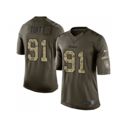 Pittsburgh Steelers #91 Stephon Tuitt Green Salute to Service Jerseys(Limited)