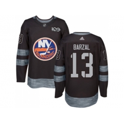 New York Islanders #13 Mathew Barzal Black 1917-2017 100th Anniversary Stitched NHL Jersey