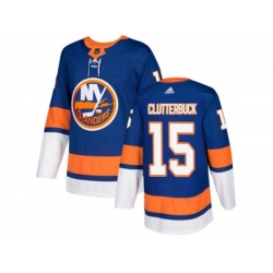 New York Islanders #15 Cal Clutterbuck Royal Blue Home Authentic Stitched NHL Jersey