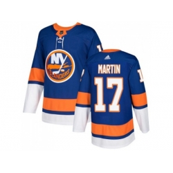 New York Islanders #17 Matt Martin Royal Blue Home Authentic Stitched NHL Jersey