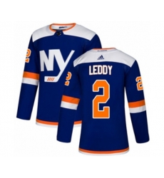 New York Islanders #2 Nick Leddy Authentic Blue Alternate NHL Jersey