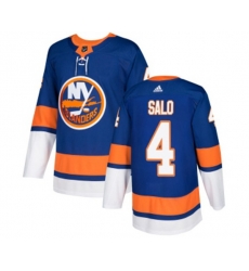 New York Islanders #4 Robin Salo Authentic Royal Blue Home NHL Jersey