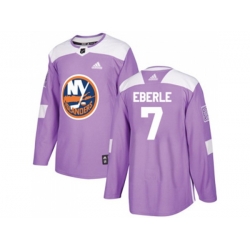 New York Islanders #7 Jordan Eberle Purple Authentic Fights Cancer Stitched NHL Jersey
