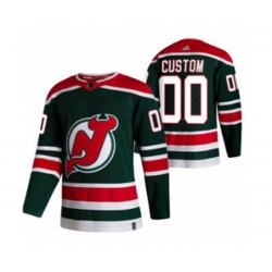 New Jersey Devils Custom Green 2020-21 Reverse Retro Alternate Hockey Jersey