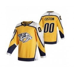 Nashville Predators Custom Yellow 2020-21 Reverse Retro Alternate Hockey Jersey