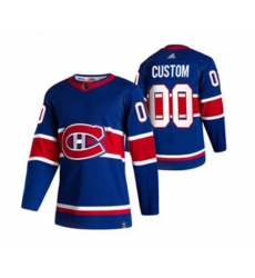 Montreal Canadiens Custom Blue 2020-21 Reverse Retro Alternate Hockey Jersey