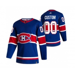 Montreal Canadiens Custom Blue 2020-21 Reverse Retro Alternate Hockey Jersey Montreal Canadiens Custom Blue 2020-21 Reverse Retro Alternate Hockey Jersey