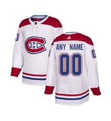 Montreal Canadiens Custom White Road Hockey Jersey