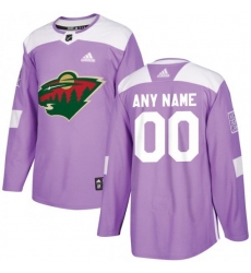 Minnesota Wild adidas Purple Hockey Fights Cancer Custom Practice Jersey