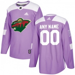 Minnesota Wild adidas Purple Hockey Fights Cancer Custom Practice Jersey