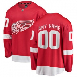 Detroit Red Wings Custom  Fanatics Branded Red Home Breakaway Jersey
