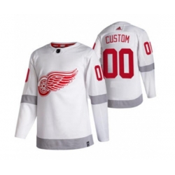 Detroit Red Wings Custom White 2020-21 Reverse Retro Alternate Hockey Jersey
