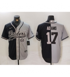 Las Vegas Raiders #17 Davante Adams Grey Black Split Cool Base Stitched Baseball Jerseys