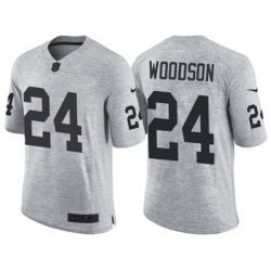 Oakland Raiders #24 Charles Woodson 2016 Gridiron Gray II NFL Limited Jersey