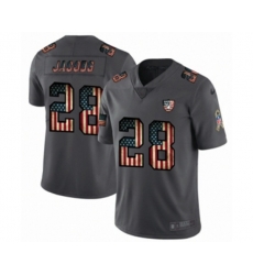 Oakland Raiders #28 Josh Jacobs Limited Black USA Flag 2019 Salute To Service Football Jersey