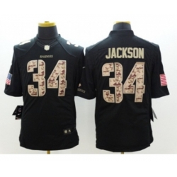 Oakland Raiders #34 Bo Jackson Black Salute to Service Jerseys(Limited)