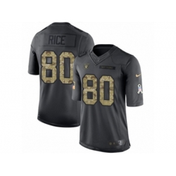 Oakland Raiders #80 Jerry Rice Limited Black 2016 Salute to Service NFL Jersey