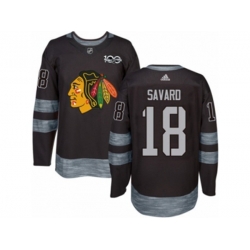 Chicago Blackhawks #18 Denis Savard Authentic Black 1917-2017 100th Anniversary NHL Jersey Chicago Blackhawks #18 Denis Savard Authentic Black 1917-2017 100th Anniversary NHL Jersey