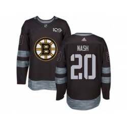 Adidas Boston Bruins #20 Riley Nash Authentic Black 1917-2017 100th Anniversary NHL Jersey