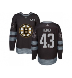 Adidas Boston Bruins #43 Danton Heinen Black 1917-2017 100th Anniversary Stitched NHL Jersey