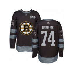 Adidas Boston Bruins #74 Jake DeBrusk Authentic Black 1917-2017 100th Anniversary NHL Jersey