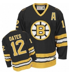 Boston Bruins #12 Adam Oates Premier Black Gold Throwback NHL Jersey