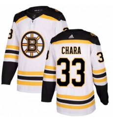 Boston Bruins #33 Zdeno Chara Authentic White Away NHL Jersey