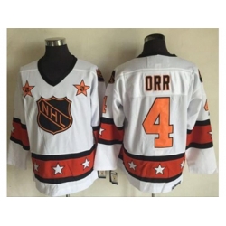 Boston Bruins #4 Bobby Orr White Orange All Star CCM Throwback Stitched NHL Jersey