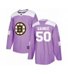 Boston Bruins #50 Brendan Gaunce Authentic Purple Fights Cancer Practice Hockey Jersey