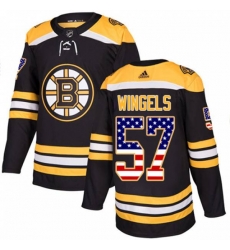 Boston Bruins #57 Tommy Wingels Authentic Black USA Flag Fashion NHL Jersey