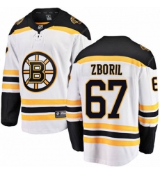 Boston Bruins #67 Jakub Zboril Authentic White Away Fanatics Branded Breakaway NHL Jersey