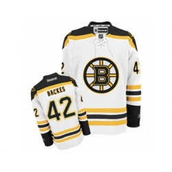Reebok Boston Bruins #42 David Backes Authentic White Away NHL Jersey