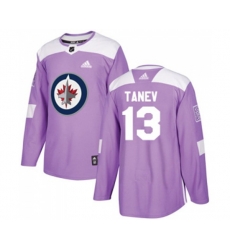 Winnipeg Jets #13 Brandon Tanev Authentic Purple Fights Cancer Practice NHL Jersey