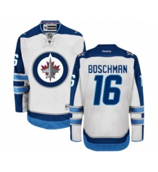 Winnipeg Jets #16 Laurie Boschman Authentic White Away NHL Jersey