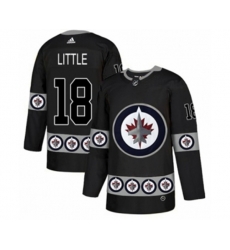 Winnipeg Jets #18 Bryan Little Authentic Black Team Logo Fashion NHL Jersey