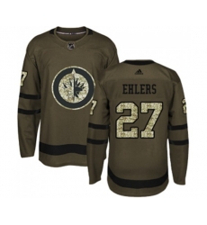 Winnipeg Jets #27 Nikolaj Ehlers Premier Green Salute to Service NHL Jersey