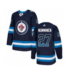 Winnipeg Jets #27 Teppo Numminen Authentic Navy Blue Drift Fashion NHL Jersey