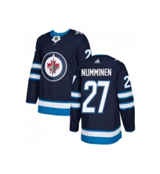Winnipeg Jets #27 Teppo Numminen Navy Blue Home Authentic Stitched NHL Jersey