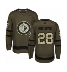 Winnipeg Jets #28 Jack Roslovic Authentic Green Salute to Service NHL Jersey