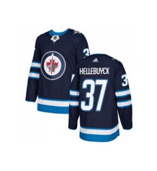 Winnipeg Jets #37 Connor Hellebuyck Navy Blue Home Authentic Stitched NHL Jersey
