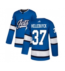 Winnipeg Jets #37 Connor Hellebuyck Premier Blue Alternate NHL Jersey