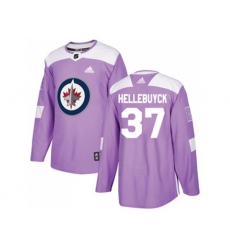 Winnipeg Jets #37 Connor Hellebuyck Purple Authentic Fights Cancer Stitched NHL Jersey