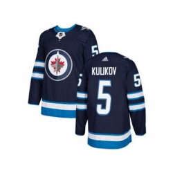 Winnipeg Jets #5 Dmitry Kulikov Navy Blue Home Authentic Stitched NHL Jersey