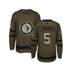 Winnipeg Jets #5 Mark Stuart Green Salute to Service Stitched NHL Jersey