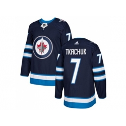 Winnipeg Jets #7 Keith Tkachuk Navy Blue Home Authentic Stitched NHL Jersey