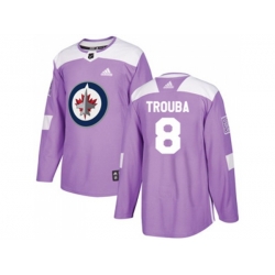 Winnipeg Jets #8 Jacob Trouba Purple Authentic Fights Cancer Stitched NHL Jersey