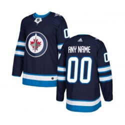 Winnipeg Jets Customized Authentic Navy Blue Home NHL Jersey Winnipeg Jets Customized Authentic Navy Blue Home NHL Jersey